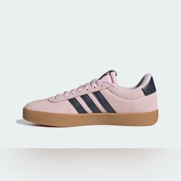 Adidas Pink and Navy VL Court 3.0 Sneakers, women’s size 8.5. Only worn 2x. - Picture 4 of 12
